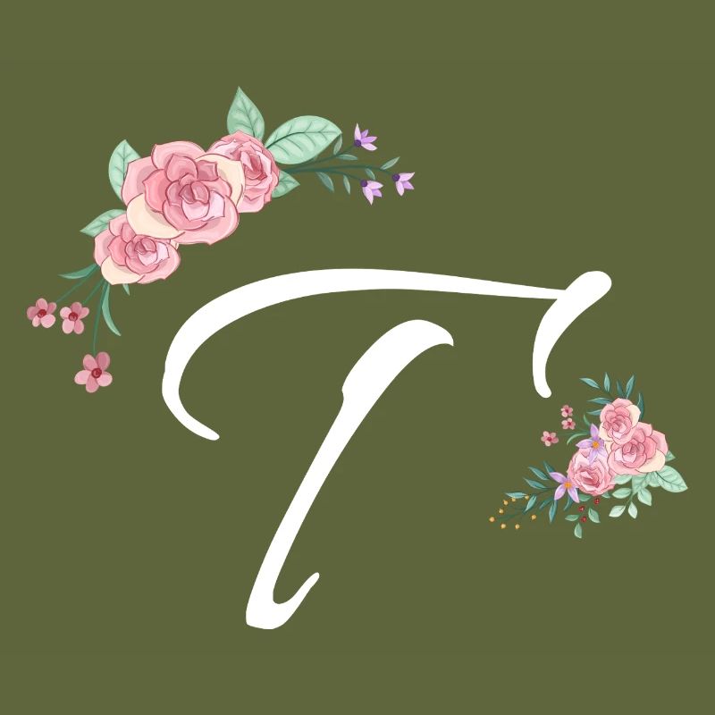 Lettre t fleurs