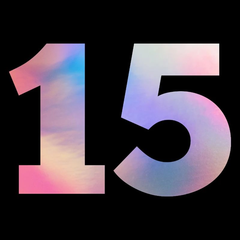 Bunte Zahl 15