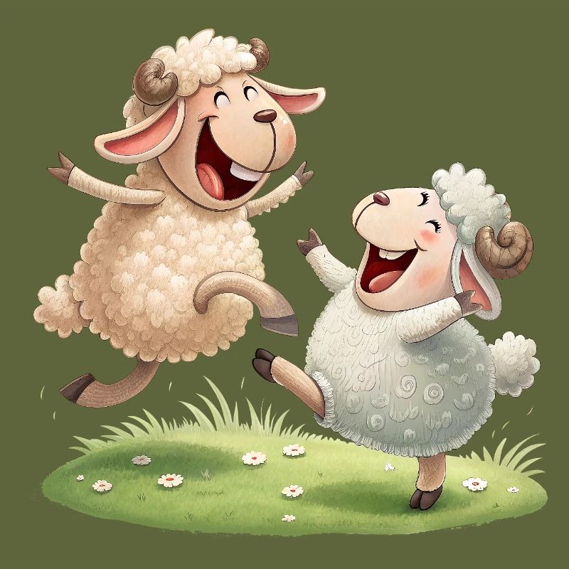Duo de moutons joyeux