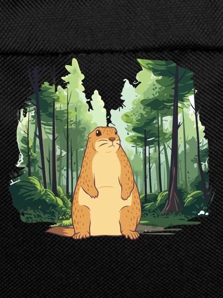 Strong groundhog nature landscape