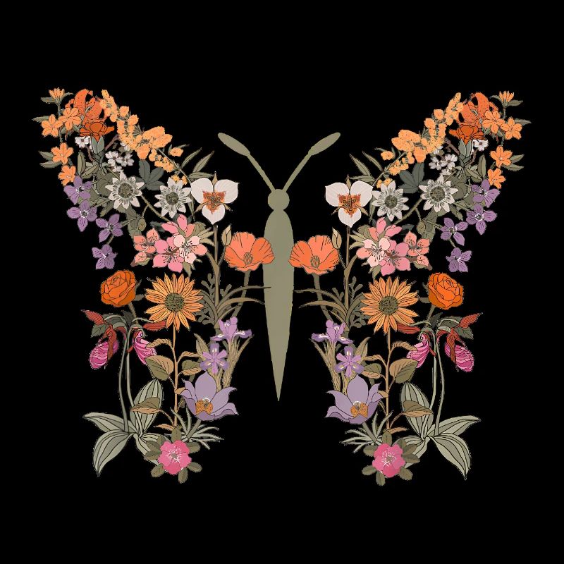 Femmes Boho Fleurs Sauvages Fleurs D’été Papillon