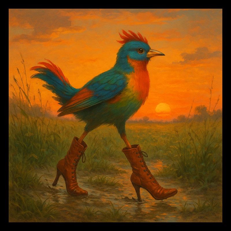 Bunter Vogel in Higheels