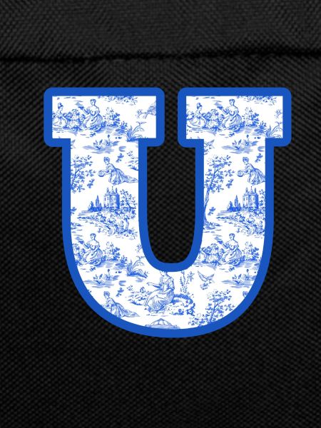 Blue chinoiserie u letter