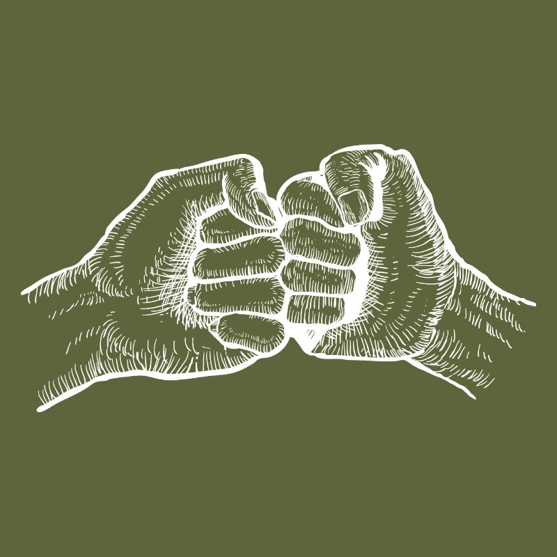 Fist colliding hand