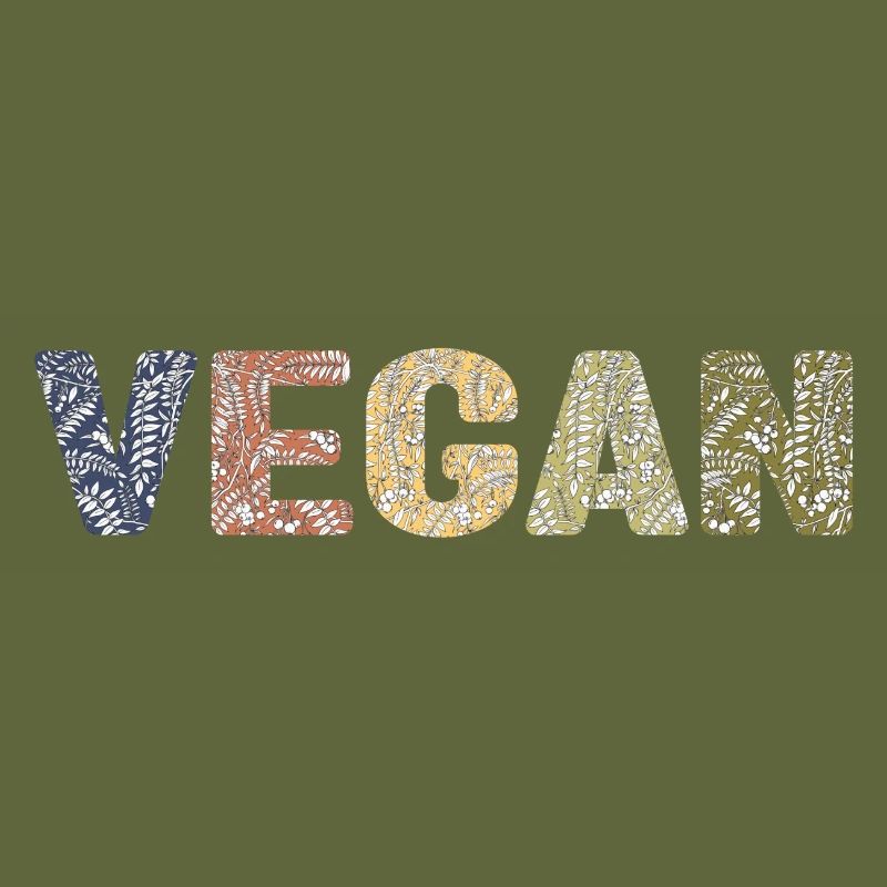 Vegan - botanical pattern - couleur forêt