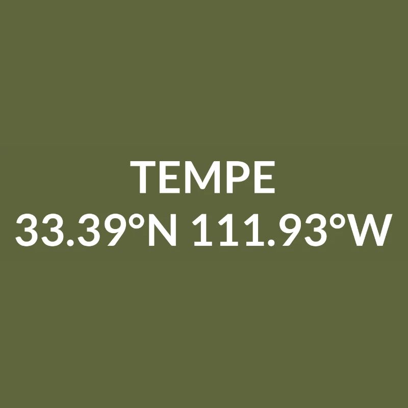 Tempe, Arizona, USA Coordinates