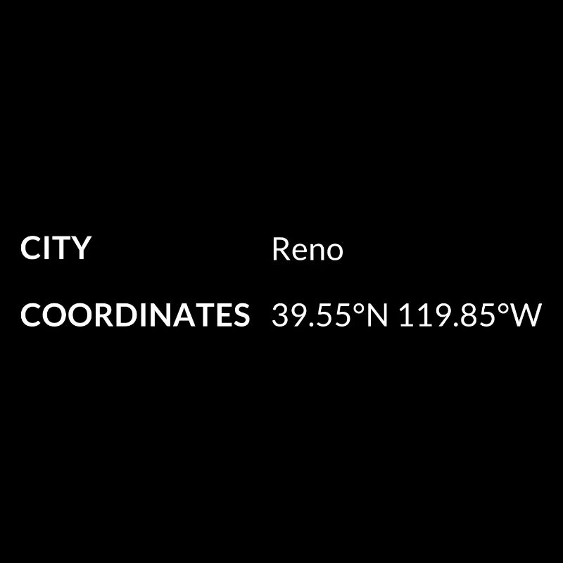 les coordonnées de Reno, Nevada, États-Unis