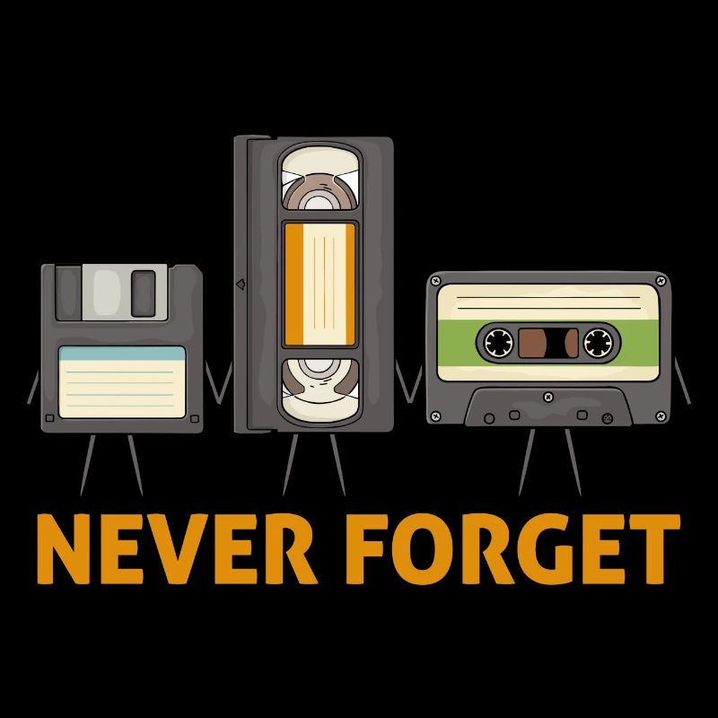 Never Forget Floppy Disk Video Tape Cassette