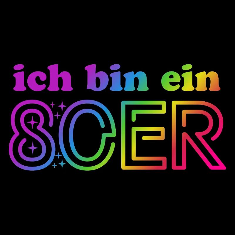 Ich bin ein 80er - bunter Regenbogen - Kostüm