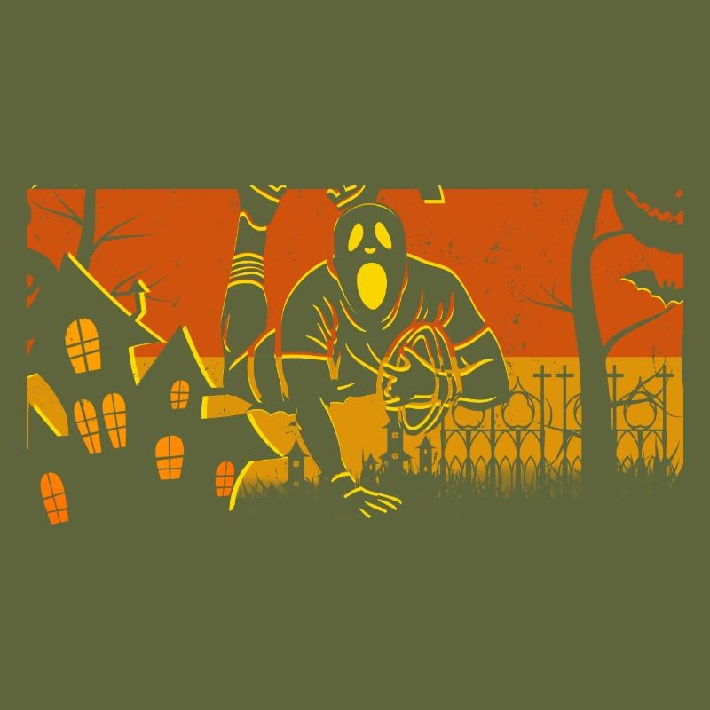 Retro Halloween Rugby