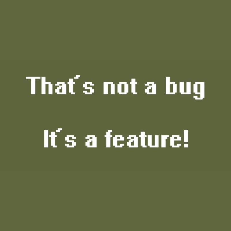 That's not a bug it's a feature!