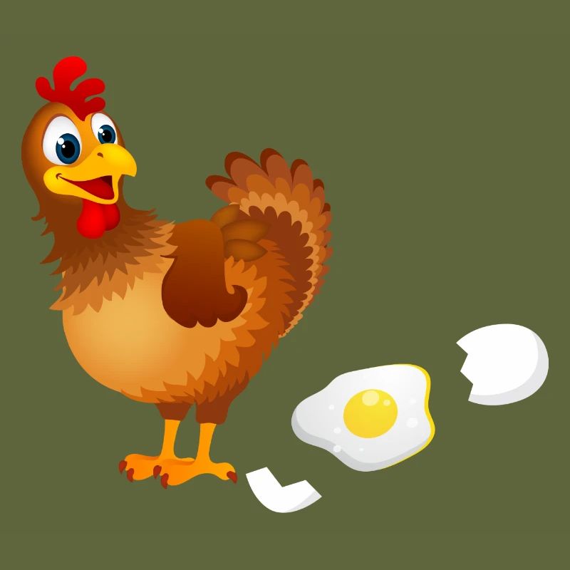 a hen puts a funny egg gift