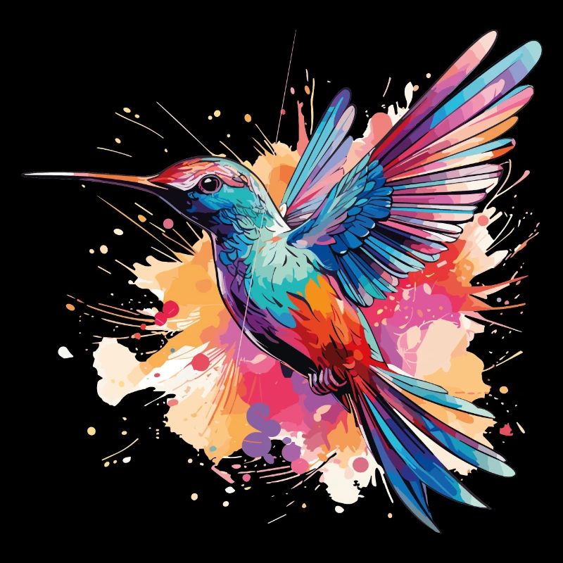 Exotic hummingbird: Bright colour worlds