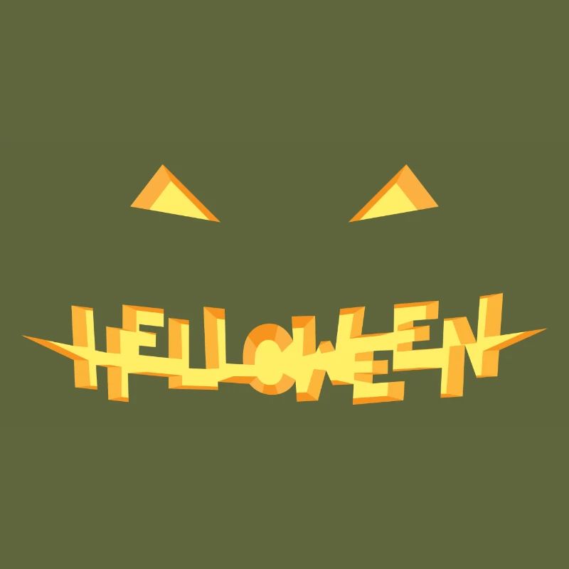 Helloween Pumpkin Type Face