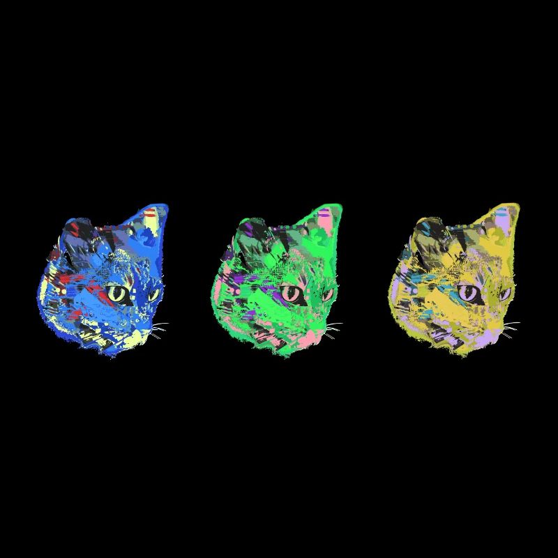 katze, blau ,malerei, ,kätzchen,warhol,pop-art