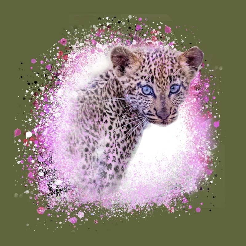 leopardbaby,tiger,pink,graffiti,painting,leopard