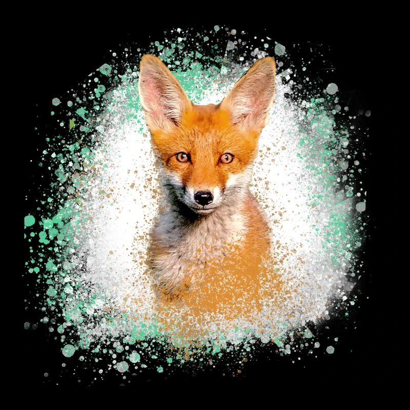 fuchs , graffiti, peinture, renard, aquarelle