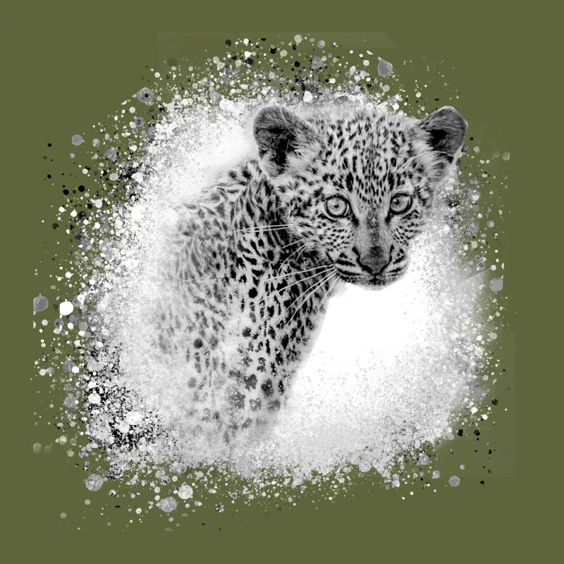 leopard, katze, wildkatze, graffiti, malerei,grau