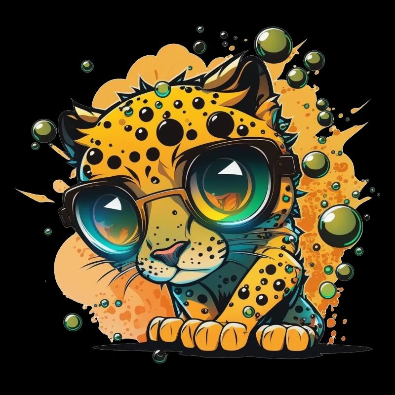 Leopard Googly Eyes Nerd Glasses