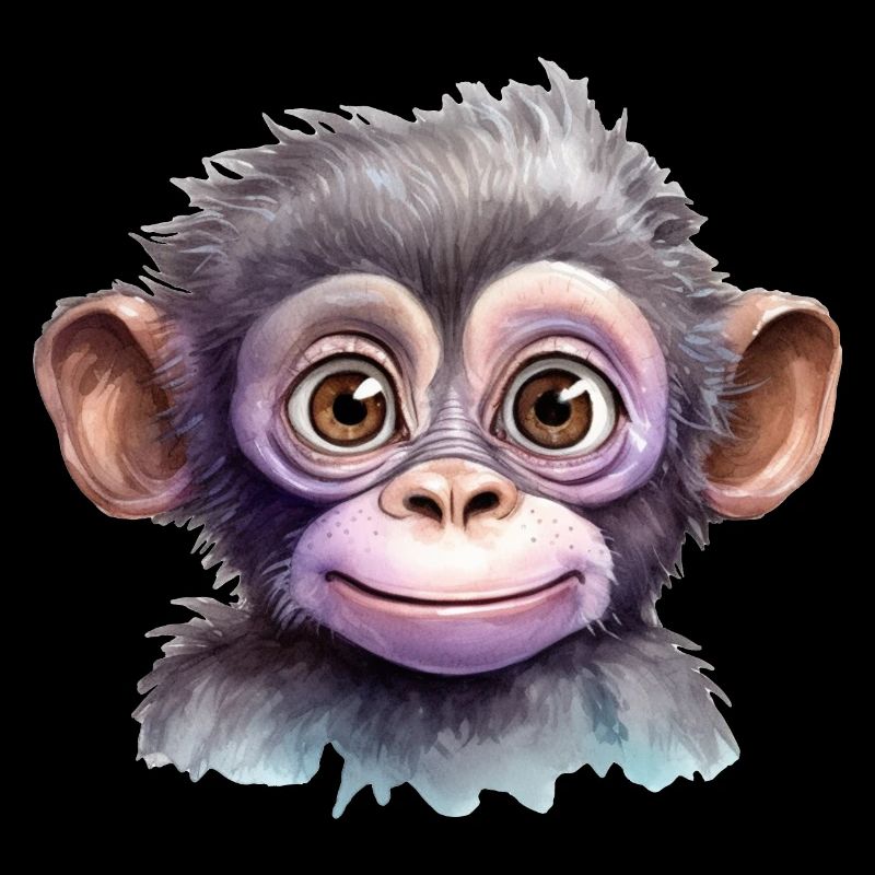 Dessin à l’aquarelle de singe