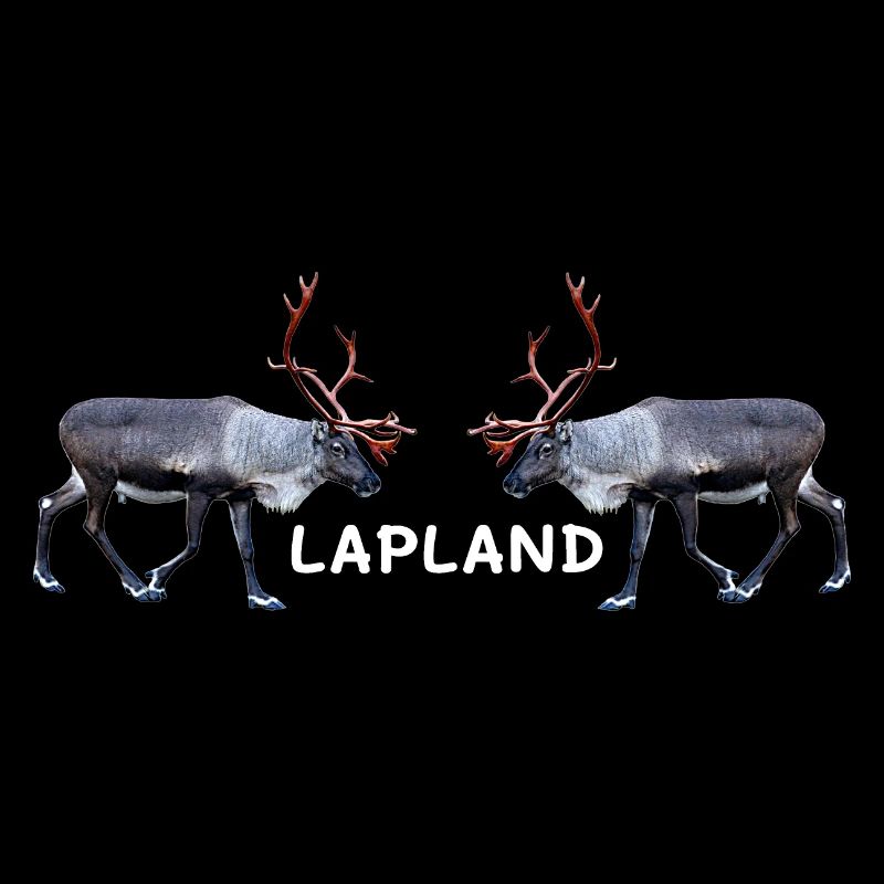 Lapland reindeer pair with text motifs