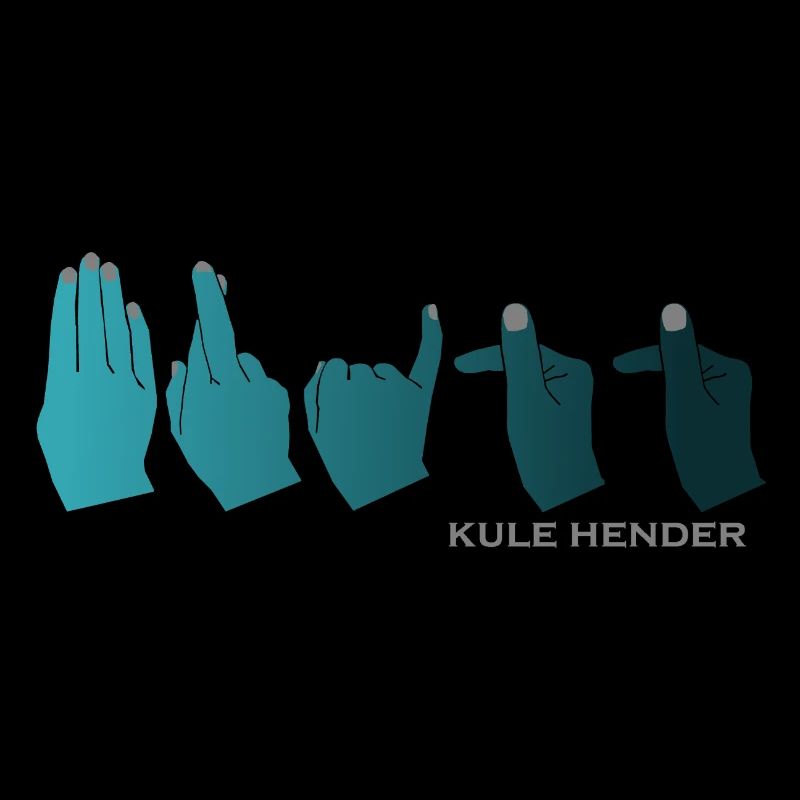 Hand alphabet Britt petrol gradient