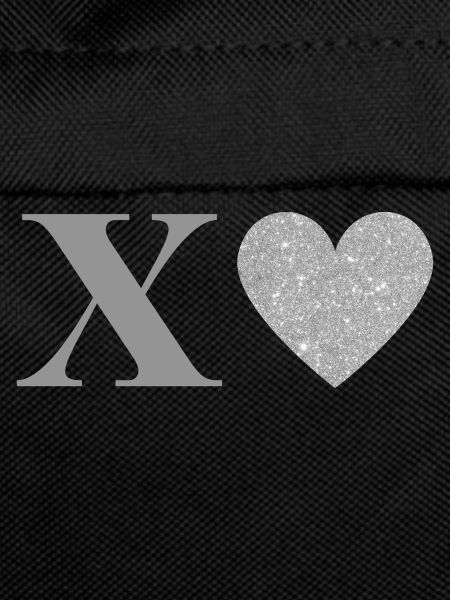 Letter x silver heart