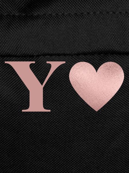 Letter y heart rose gold