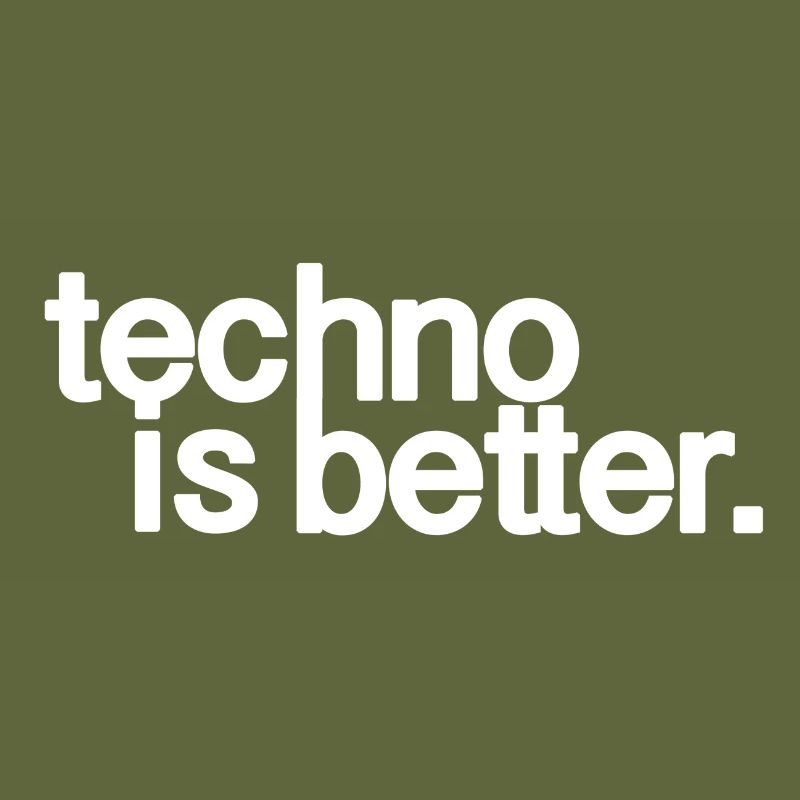 techno is better logo white