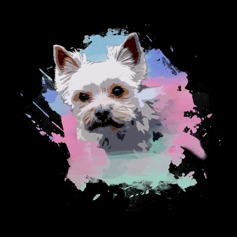 yorkshire terrier, hund, graffiti,terrier, bunt