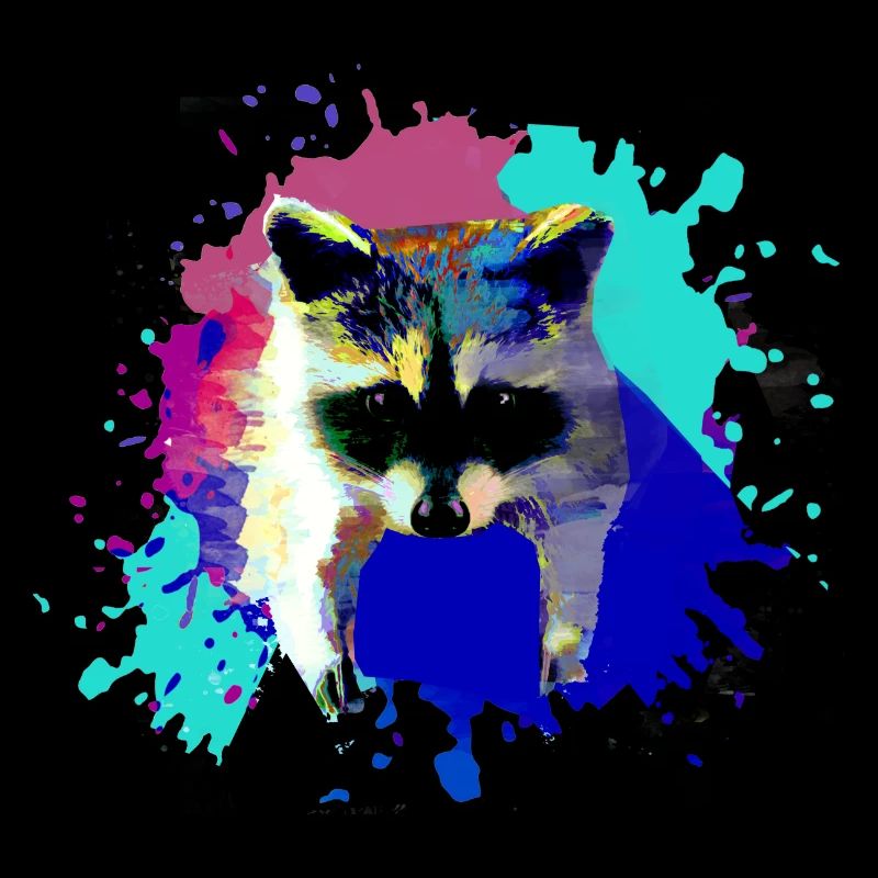 waschbär,bär,graffiti,malerei,blau,farbklecks