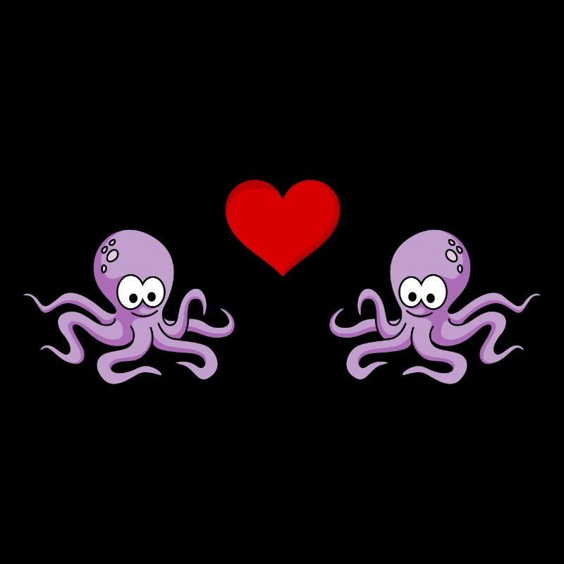 Krake Comic Paar liebe