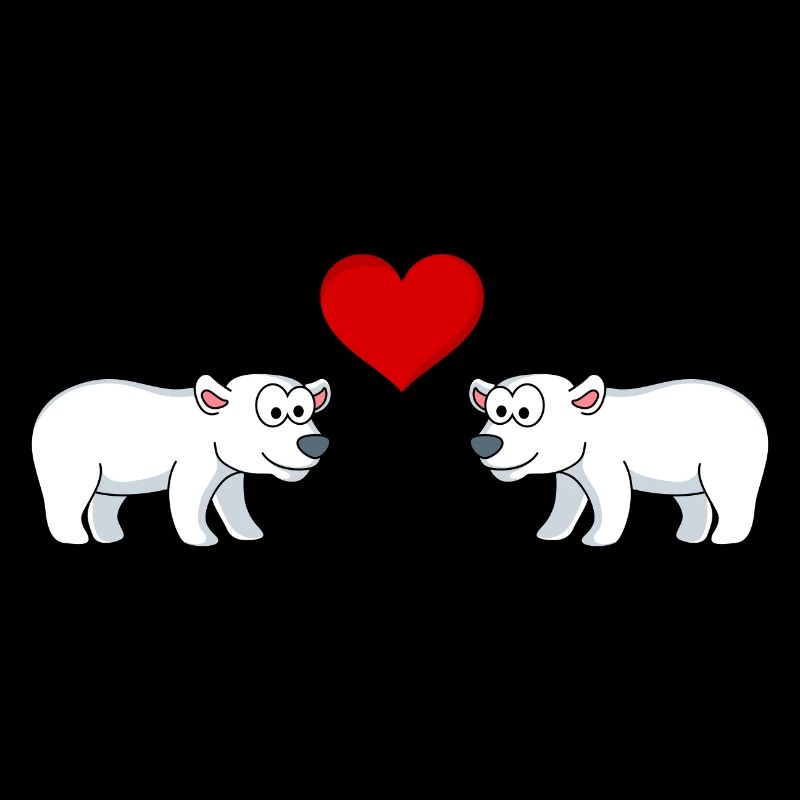 Eisbär Comic Paar liebe