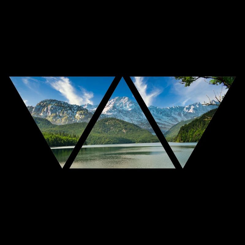 Alpes Triangle Lac Randonnée Montagnes Eau Cadeau