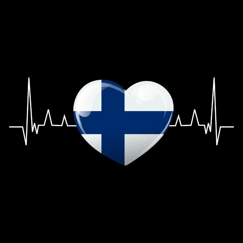 Finnland Flagge Herzschlag Urlaub Geschenk