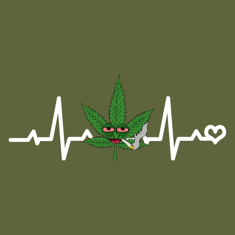 kiffendes hanfblatt herzfrequenz EKG Gras