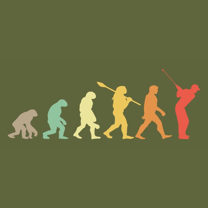 Golf Évolution Rétro Cadeau Pour Golfeurs