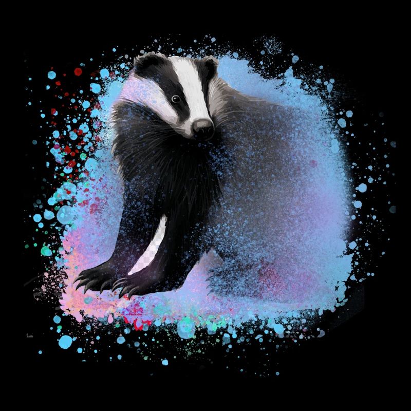 dachs,stinkstier,graffiti,malerei,bunt,blau