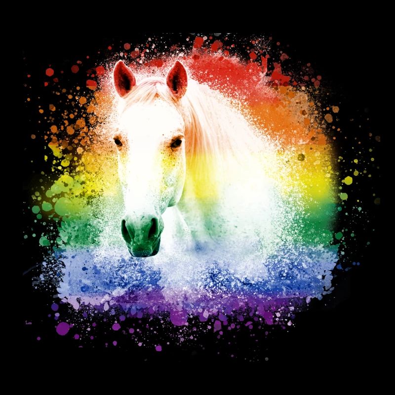 buntes Pferd ,Schimmel, Pferd ,regenbogen,grafftit