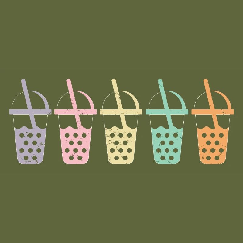 Vintage Bubble Tea Distressed Boba Tea