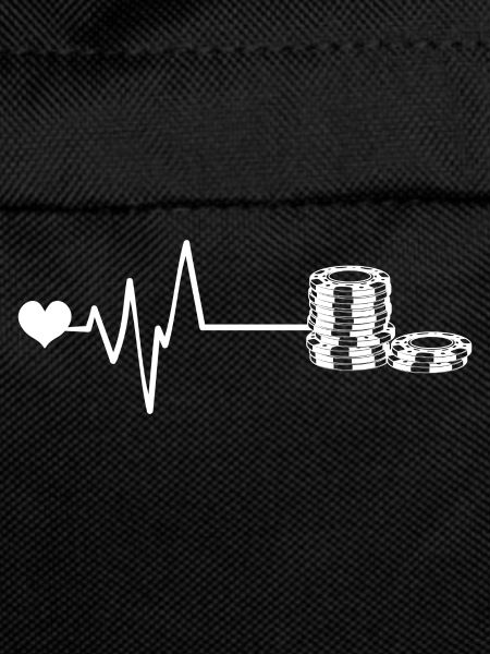 Poker chip pulse heart love