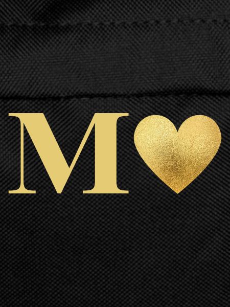 Letter m golden heart