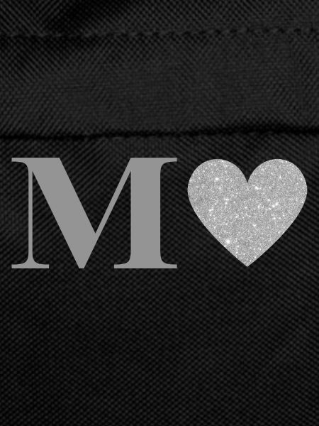 Letter M Silver Heart