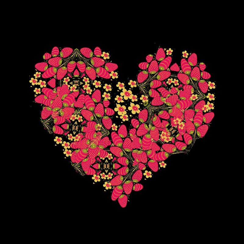 herz,erdbeerherz,erdbeeren,retro,vintage,rot