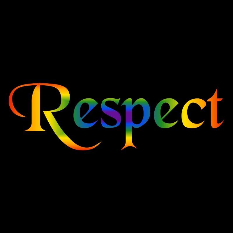 Schriftzug Respect Regenbogenfarben