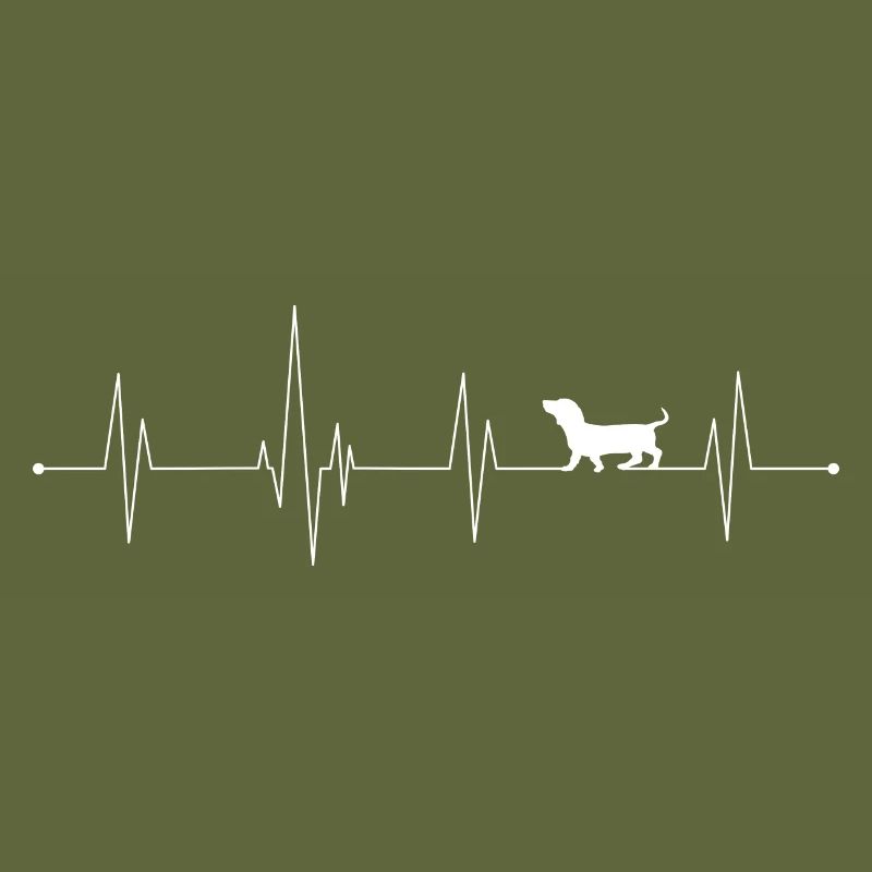 Dachshund heartbeat white