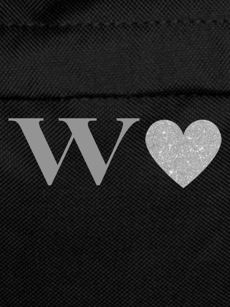 Letter w silver heart