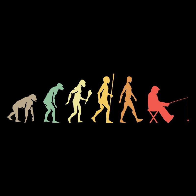 Die Evolution des Menschen Angelrute Sportfischer