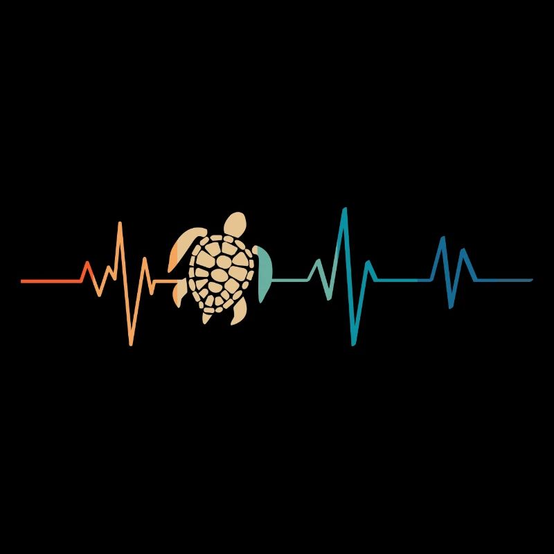 Retro Sea Turtle Heartbeat