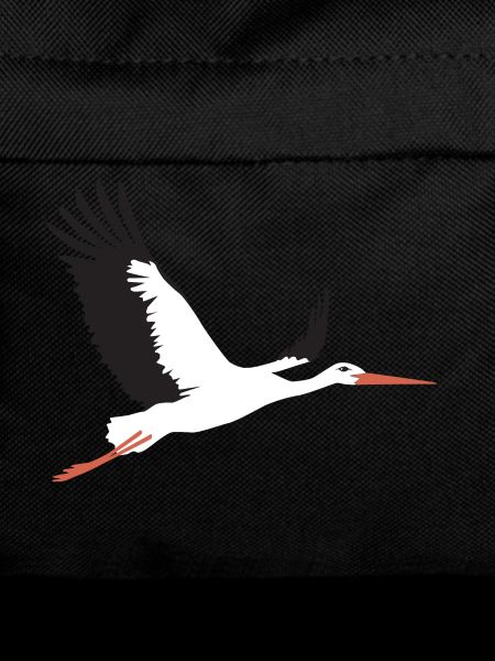 Stork flies
